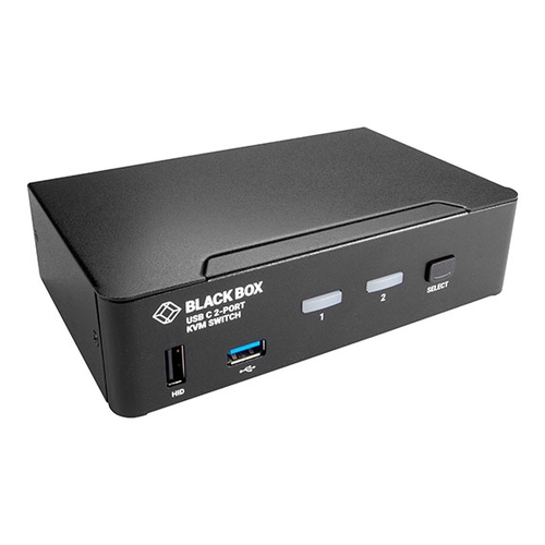 KVMC4K-2P, Desktop KVM Switch, USB-C 4K DisplayPort, 2-Port Black