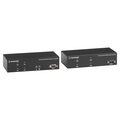 Extensor KVM de la serie KVX sobre fibra: dual-cabeza, DVI-I, USB 2.0, serie, audio, vídeo local