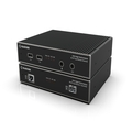 Extensor KVM MST modelo KVXHP por CATx / fibra: monitor en cuadrante, DisplayPort 4K, hub USB 2.0, serie, audio, vídeo local