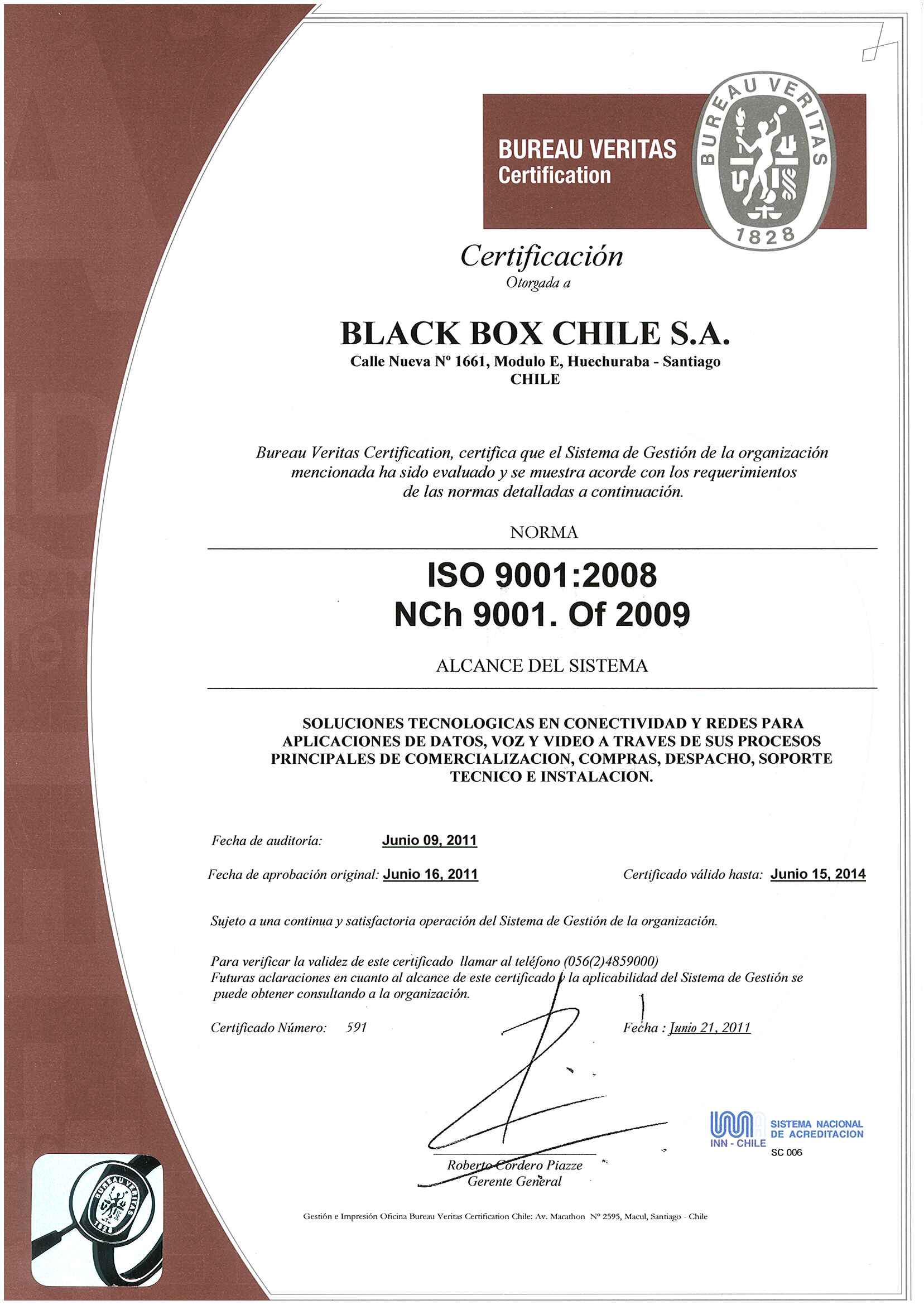 Certificado Iso 9001 Construplan